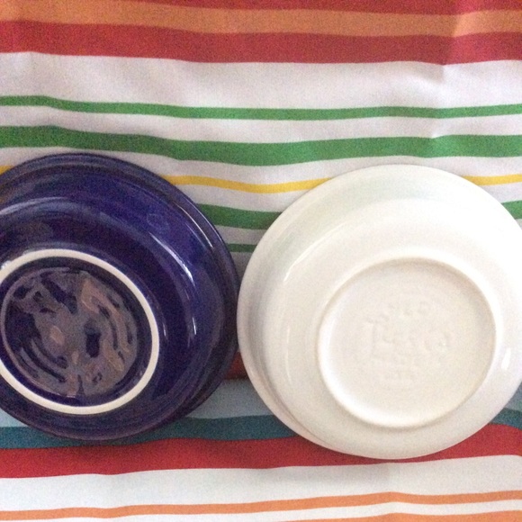 Fiestaware Pair of Soup Bowls Cobalt Blue & white - Picture 11 of 14